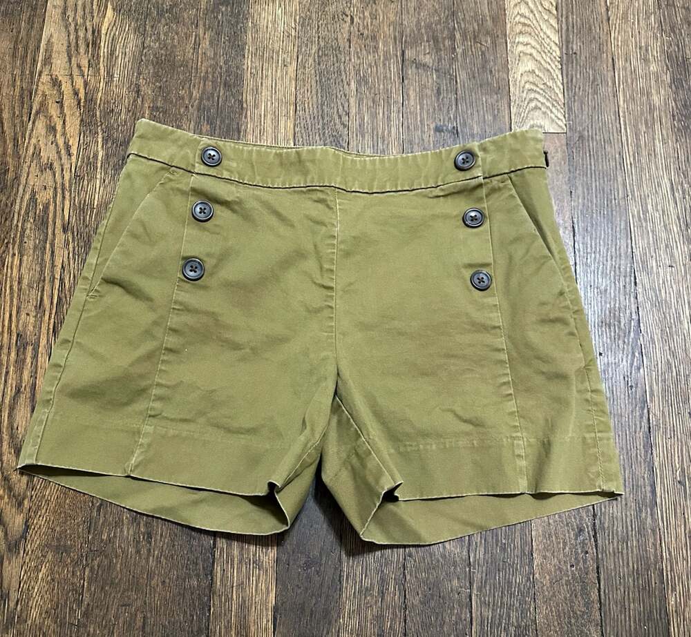 Banana Republic Olive Green Sailor Style Button-Front Shorts size 2